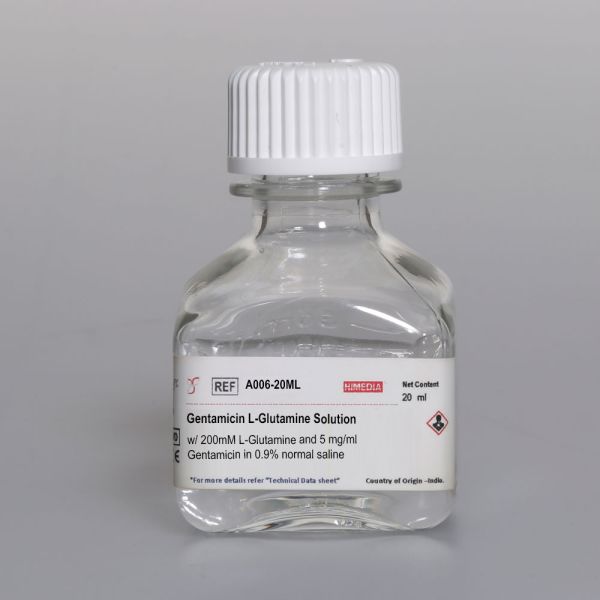 Раствор Гентамицина L-глутамин в 0,9% физиологическом растворе (200 мм L-глутамин, 5 мг/мл гентамицина)