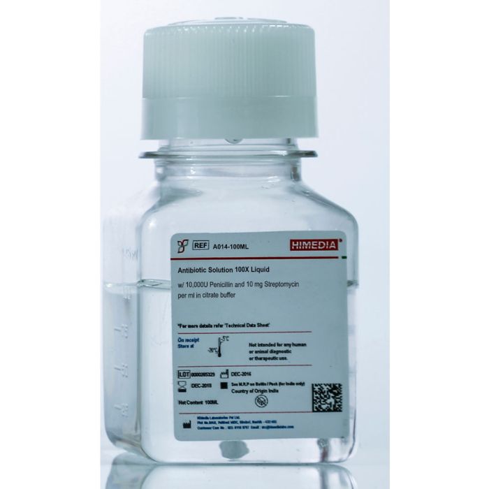 Раствор Пенициллин-стрептомицина 100x в цитратном буфере (10 000 единиц пенициллина, 10 мг стрептомицина на 1 мл)