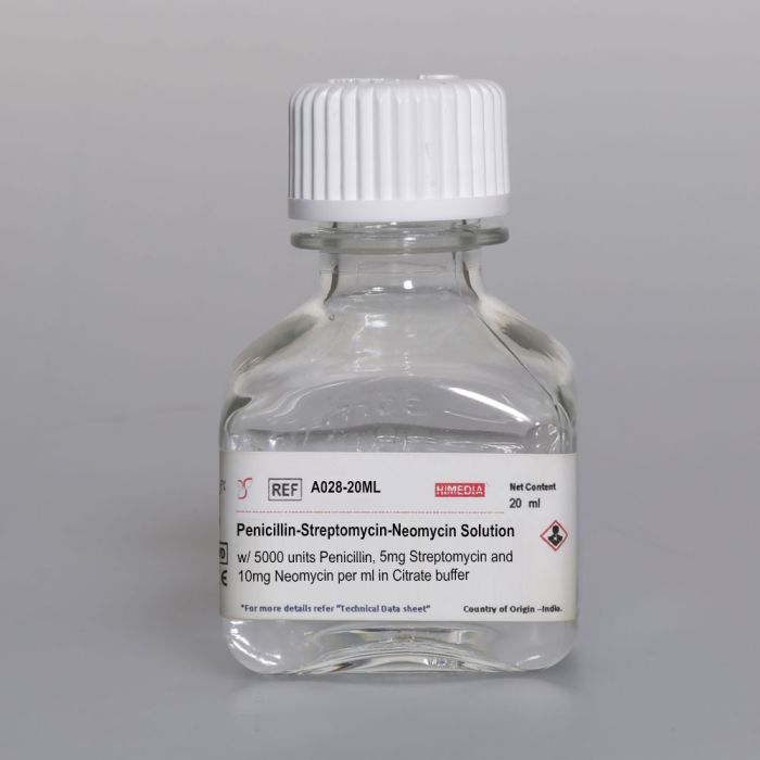 Раствор Пенициллин-стрептомицин-неомицина в цитратном буфере (5 000 единиц пенициллина, 5 мг стрептомицина, 10 мг неомицина на 1 мл)