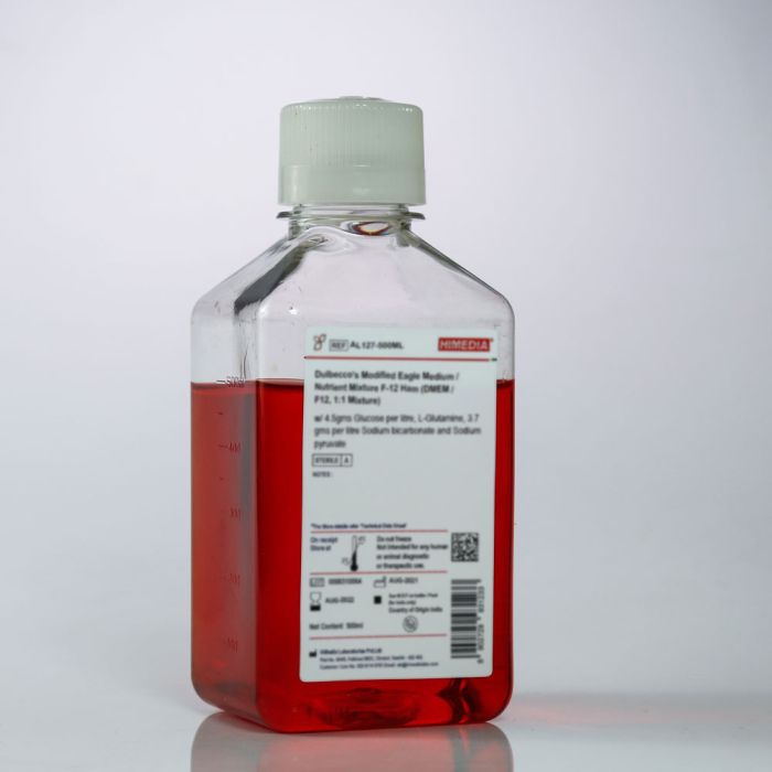 Среда Dulbecco’s Modified Eagle Medium / Nutrient Mixture F-12 Ham (DMEM / F12, 1:1 Mixture) w/ Trace elements, L-Glutamine and 1.5 g per litre Sodium bicarbonate w/o HEPES buffer