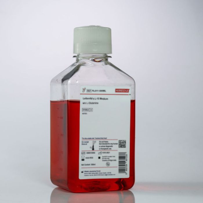 Среда Leibovitz’s L-15 Medium w/ L-Glutamine and Sodium bicarbonate w/o Phenol red and Sodium pyruvate