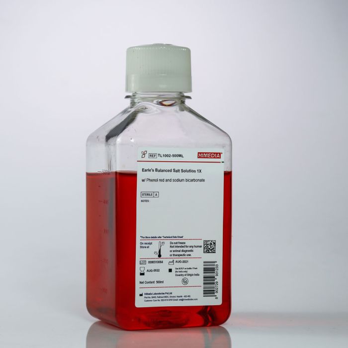Сбалансированный солевой раствор Эрла (1x) w/ феноловый красный и бикарбонат натрия